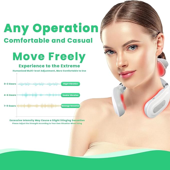 Vitality Magic Pro 2.0 Neck Relaxation Device - Portable Massager with Heat &amp Vibration Modes