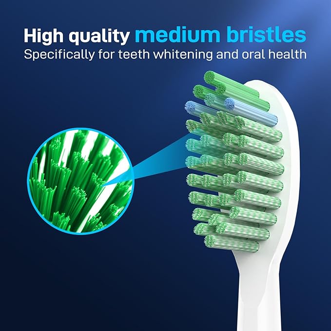 Toothbrush Replacement Heads Compatible with TAO Clean Sonic Electric Toothbrush - Daily Care Whitening Brush Heads Compatible with Taoclean White