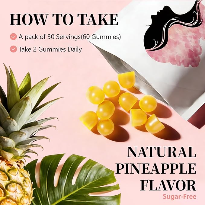 Feminine Balance Gummies for Women's pH Balance | Hawaiian Pineapple Flavor with Vaginal Probiotics &amp Vitamins for Internal Balance Comfort Freshness &amp Confidence Support