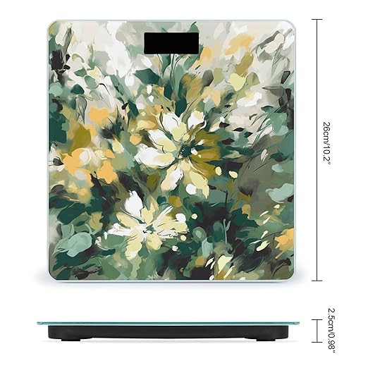 Light Yellow Dark Green Scale for Body Weight Precision Bathroom Weighing Scales with Back Lit LCD Display Sturdy Tempered Glass Body Weight Scales Digital Bathroom Scale 400lb