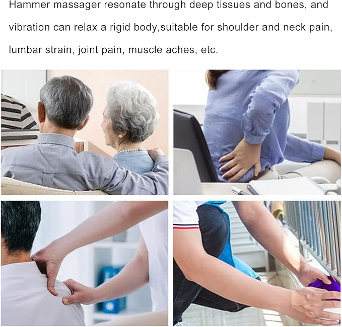 NICHOY Percussion Massage HammerCervical Vertebra Bone Setting HammerTherapy Special Tool Resetterfor Neck Shoulder Lumbar Muscle Massager Pain Fatigue Relief(J)