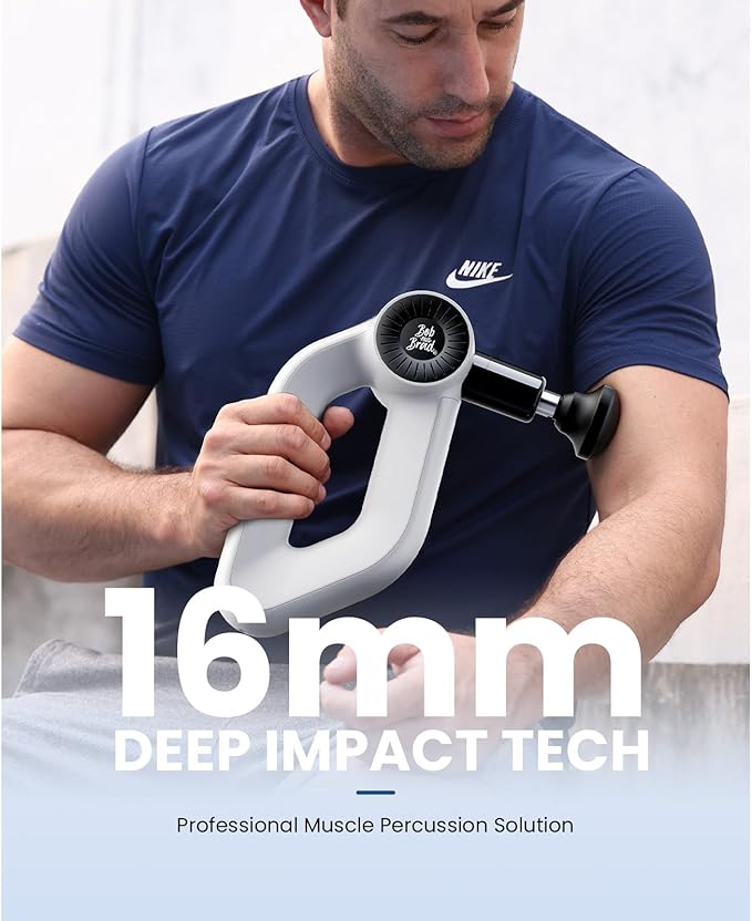 BOB AND BRAD D6 Pro Plus Massage Gun with Heat 16mm Deep Tissue Percussion FSA Eligible Professional Muscle Gun for Athletes HSA Massager with 85lbs Stall Force for Back Pain Relief