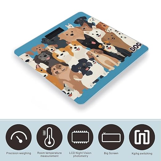 Men's Fashion Automatic Switch Digital Bathroom Weighing Scale Smart Scale Cute Puppy Dog