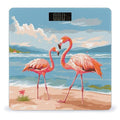 Flamingo Beach Weight Scale Digital Electronic Scales Bathroom Scale Larg LCD Backlight Display High Precisio MeasurementsTempered Glass
