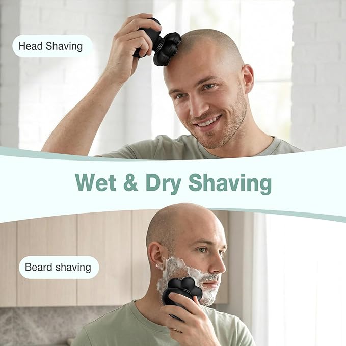 Flyant 7D Arc Electric Head &amp Body Hair Shaver Upgraded Detachable Head Shaver Waterproof Wet &amp Dry Electric Razor for Face Beard &amp Neck Ergonomic Shell Design with LED Display Matte