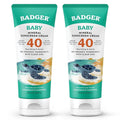 Badger Mineral Baby Sunscreen Cream SPF 40 98% Organic Toddler Sunscreen with Zinc Oxide Broad Spectrum Reef Safe Water Resistant Pediatrician Tested Baby Sunblock 2.9 fl oz 2-Pack