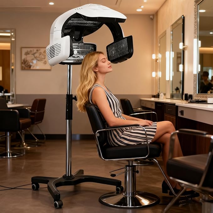 Professional Hair Dryer Freestanding Hair Salon Steamer Hair Color Processor with Wheels Base and LCD Display Professional Equipment for Hair Salon 110V