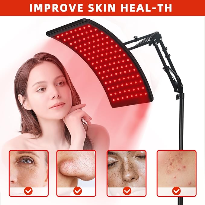 Red Light Therapy for Face and Body Red Infrared Light Therapy Lamp with Stand Led 660nm Red Light-Therapy&amp 850nm Infrared Light Device for Body