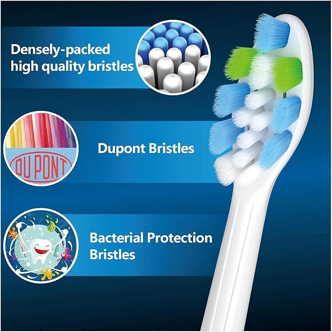 4-16Pack Replacement Toothbrush Heads Compatible for PhilipsSonicare Electric Tooth Brush Electric Tooth Brush Refill(16pcs Black)