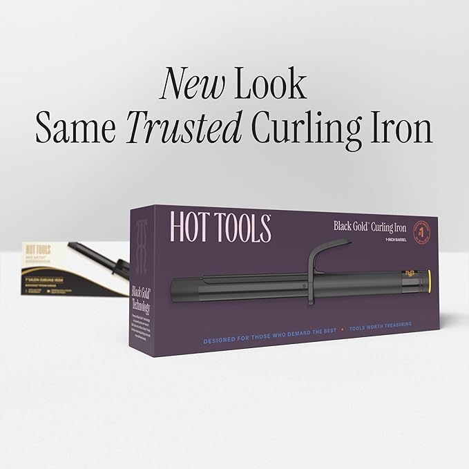 Hot Tools Pro Artist Black Gold Digital Salon Hair Curling Iron | Medium Loose Curls and Tousled Waves (1-1/4 inch)