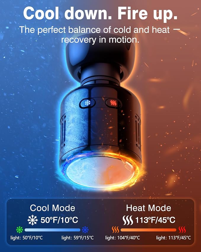 cotsoco Mini Massage Gun with Heat and Cold Therapy for Muscle Recovery Pocket-Sized Deep Tissue Massager Portable Percussion Massage Gun for Pain Relief Birthday Gifts for him her
