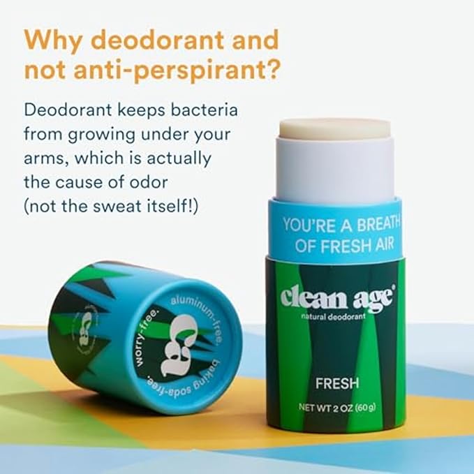 Aluminum Free Deodorant for Kids &amp Teens - 2 oz Stick (Pack of 3) - Fresh Teen Deodorant - Paraben Free - All Natural Ingredients