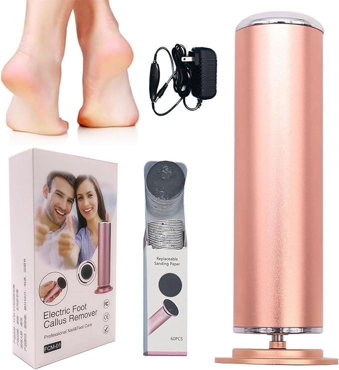 Electric Foot Callus Remover 2024 New Electric Foot Callus Remover with Speed Controller and 60pcs Sanding Discs Dermave Foot Grinde for Men Women Dead Dry Crack Skin CallusesGold