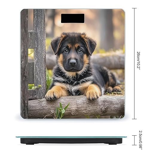 German Shepherd Puppy Scale for Body Weight Highly Accurate Digital Bathroom Body Scale Digital Bathroom Scales for People Anti-Slip Large LCD Display Smart Scales