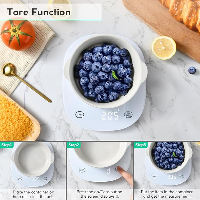 Product Image arboleaf Scale for Body Weight and Fat High Accuracy Digital Smart Bathroom Scale Large LED Display Weight Scale for BMI Muscle Food Scale 22lb/10kg Digital Kitchen Scale for Food