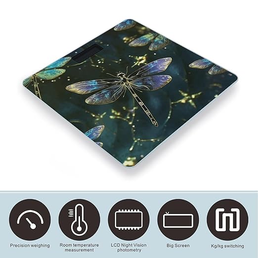 Dragonfly Bathroom Scale Ultra-Bright Liquid Crystal Screen Weight Scale Accurate Bathroom Body Scales for Body Weight Bathroom Pet Home Bedroom Gift-Giving