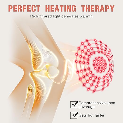 Red Light Therapy &amp Vibration Massage Knee Brace 660nm&amp850nm Near Infrared Light Therapy Heated Knee Massager for Pain Relief A Pair of Knee WrapHeating Pad for Faster Recovery