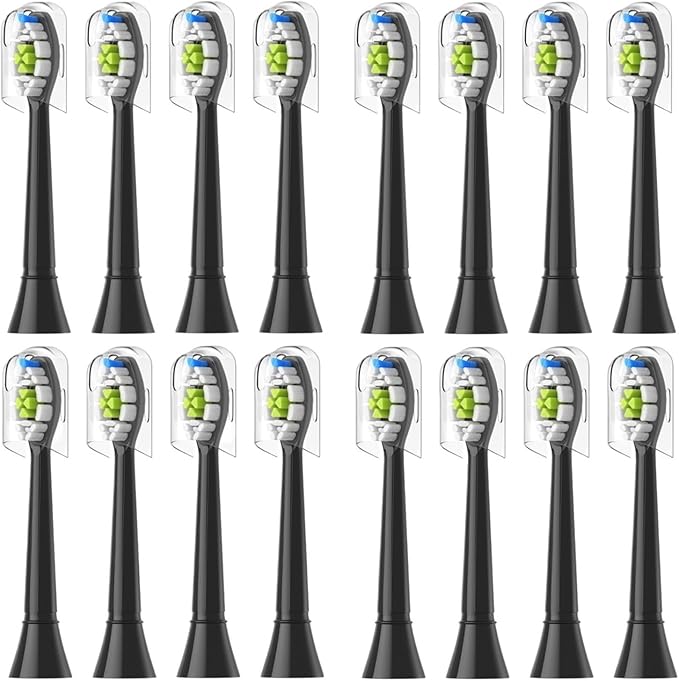 4/8pcs Replacement Toothbrush Heads Compatible with Philips Sonicare Soft Electric Brush Head 4100 6500 6100 7500 5(8White 8Black)