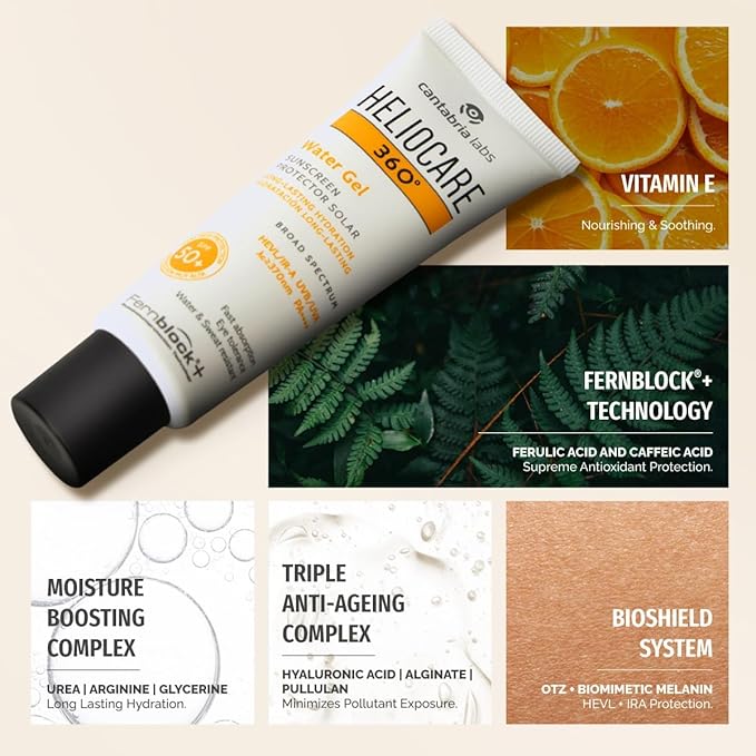 360° Water Gel Sunscreen SPF 50+ broad spectrum sunscreen for outdoor activitiesBroad Spectrum UVA/UVB Protection Long-Lasting Hydration 50ml