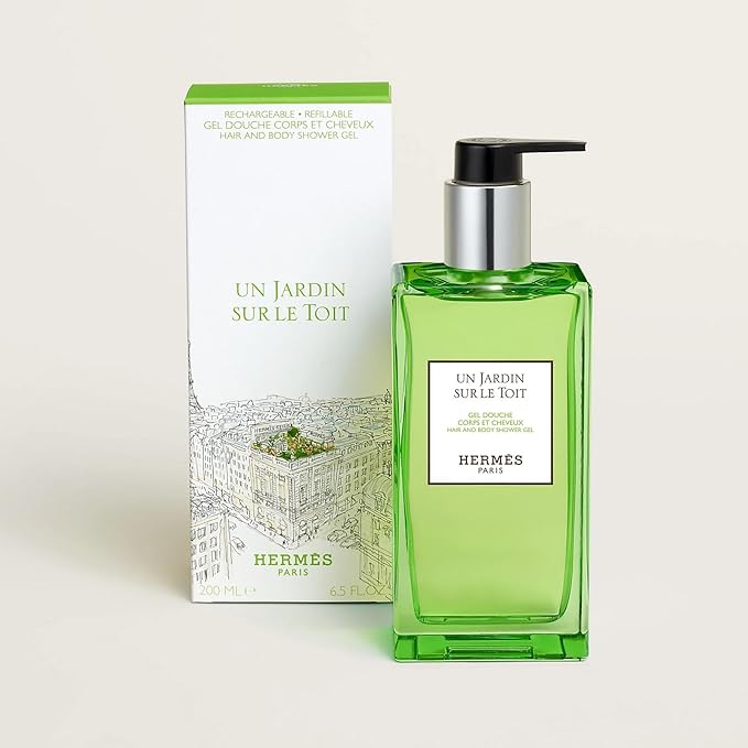 Hermes Un Jardin Sur Le Toit Hair and Body Shower Gel 6.5 Ounce (Refillable)