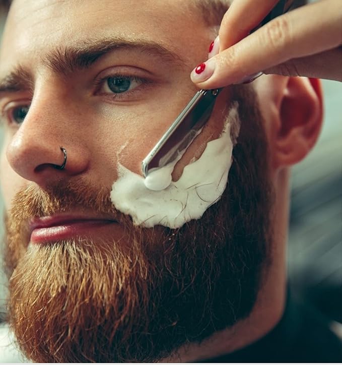 Straight Razor Kit - Best Straight Razor Shave Ready Straight Edge Razor Strop + Brush Straight Razor for Men Complete Straight Razor Shaving Kit Great Gift