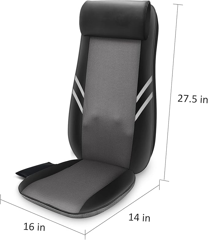 Snailax Back Massager with HeatShiatsu Massage Seat Cushion8 Flexible Nodes for Full Back Massage Chair PadChair Massager for OfficeGifts