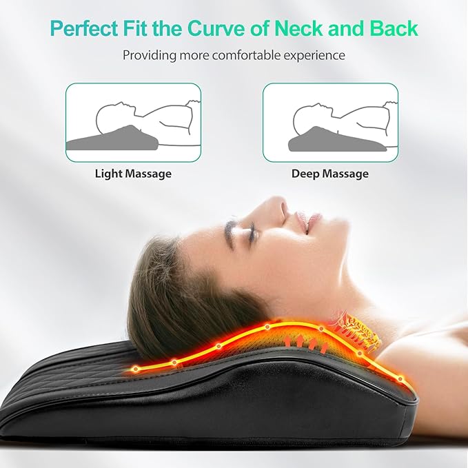 Back Massager for Back Pain Deep Tissue Shiatsu Neck and Back Massager with Heat 3D Kneading Massage Pillow for Shoulder Leg Gifts for MenWomen