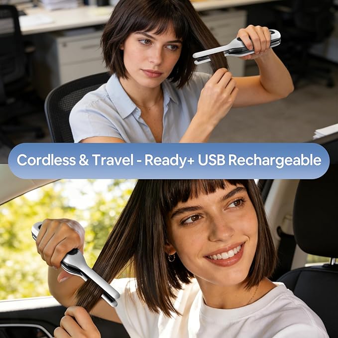 Sunmay Cordless Mini Flat Iron 3/10 Pencil Hair Straightener for Short Hair Pixie Cut &amp Bangs Portable Dual Voltage Travel Curling Iron
