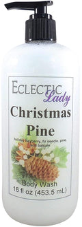 Eclectic Lady Liquid Pearl Body Wash - Christmas Pine Scent 3-in-1 Use For Bubble Bath Hand Soap &amp Body Wash Phthalate-Free Christmas Pine Fragrance Handcrafted in USA (16 oz)
