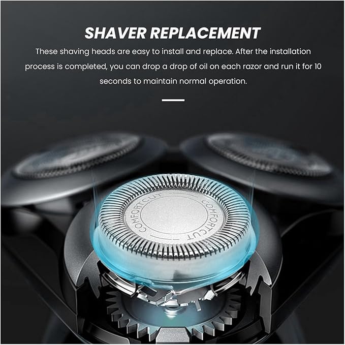B13C3Pcs SH30/50/52 Shaver Replacement HeadsCompatible for PhilipsElectric Shaver Series 1000 2000 3000 5000 Blade Head
