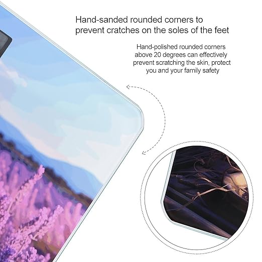 Romantic Lavender Bathroom Scale Ultra-Bright Liquid Crystal Screen Weight Scale Accurate Bathroom Body Scales for Body Weight Bathroom Pet Home Bedroom Gift-Giving