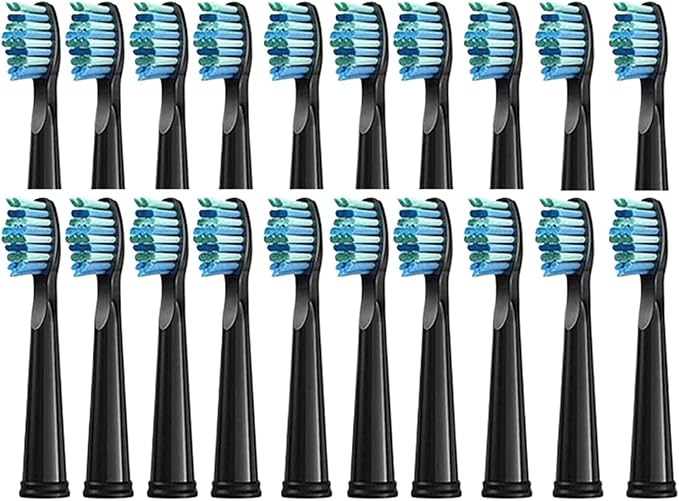 20/30 Pcs Toothbrush Heads Compatible for FW/SG 507/508/515/551/917/959(Black 20)