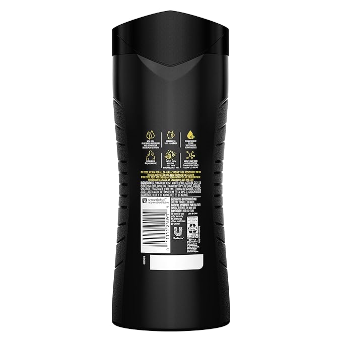 AXE Body Wash 4 Count 12h Refreshing Scent Excite Crisp Coconut &amp Black Pepper Men's Body Wash with 100% Plant-Based Moisturizers 16 oz