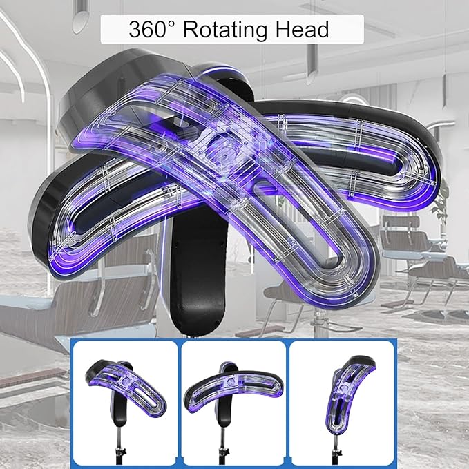Jcgly Standing Hair Dryer for Salon - Color Processor/Cold Perm Styling/Oil Treatment/Fast Drying - Professional Hair Dryer with Rolling Wheels(Black)