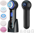 Electric Facial Cleansing Brush with LCD Screen 3-in-1 Face Scrubber &amp Optional Blackhead Remover Rechargeable IPX7 Waterproof Gentle Daily &amp Deep Cleaning for All Skin Types