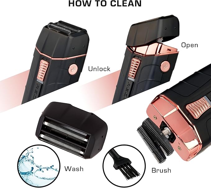 RED Pro Titanium Foil Shaver Cord/Cordless Shaver and Men's Grooming Pouch