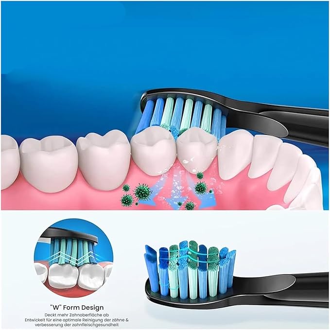 Replacement Brush HeadsCompatible for Seago for Fairywill Electric Toothbrush Head(10pcs Black)