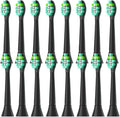 4-16pcs Replacement Toothbrush Heads Compatibility for Click-on Handles(16pcs Black)