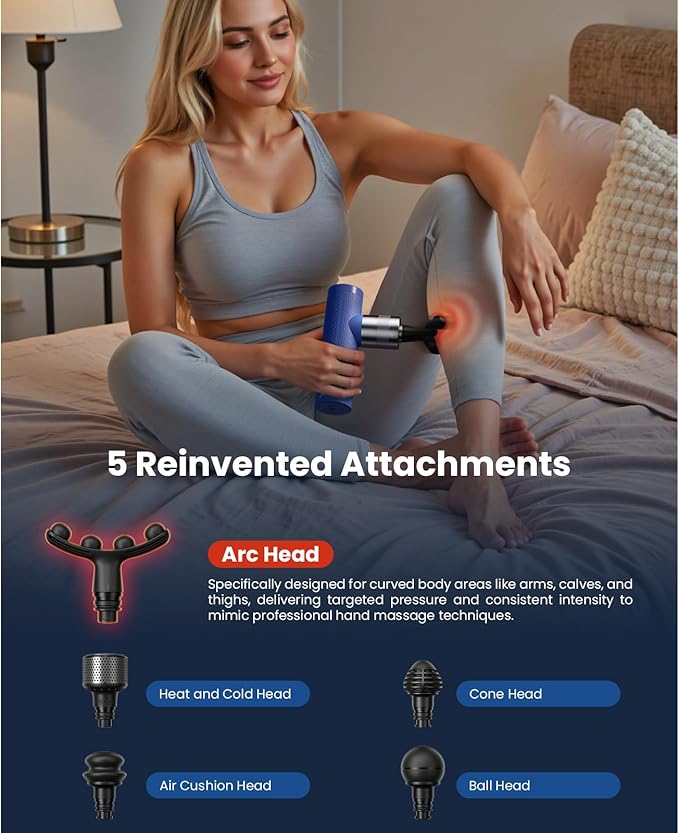 BOB AND BRAD Cordless Back Massager and A7 Pro Massage Gun with Heat and Cold Therapy