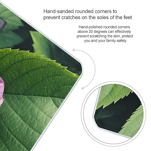 Flower Leaves Purple Red Flower Scale for Body Weight Digital Bathroom Scale Toughened Glass High Precision Scales for Body Weight with Large LCD Backlight Display Weight Scales