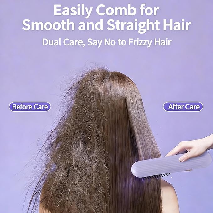 Straightener BrushLCD Display Straightening CombHeated Straightening Brush Hair Comb | for Women Girls Long Short Styling Home Travel Party Daily Dating Wedding