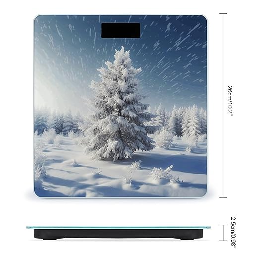Snow Pine Tree Christmas Scale for Body Weight Precision Bathroom Weighing Scales with Back Lit LCD Display Sturdy Tempered Glass Body Weight Scales Digital Bathroom Scale 400lb