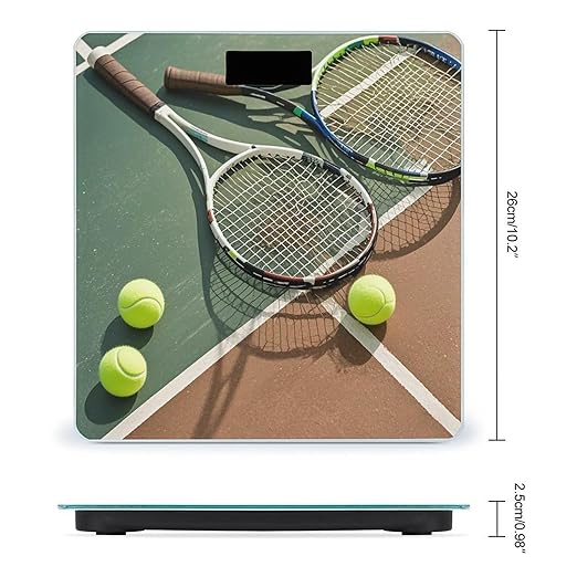Tennis Racquets and Tennis Balls Scale for Body Weight Highly Accurate Digital Bathroom Body Scale Digital Bathroom Scales for People Anti-Slip Large LCD Display Smart Scales