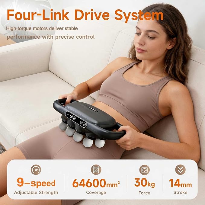 16-Head Massage Gun Set Deep Tissue Percussion Massager Electric Muscle Massager with 9 Adjustable Speeds Portable for Home Gym Office Travel (Black 16-Head)
