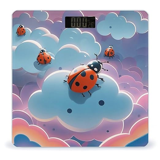 Ladybug and Cloud Scale for Body Weight Digital Bathroom Scale Accurate Smart Weight Scales with Large Display Weighing Machine High Precision Scales