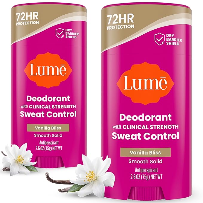 Lume Sweat Control Solid 2 Pack Vanilla Bliss NEW FORMULA AND PKGING