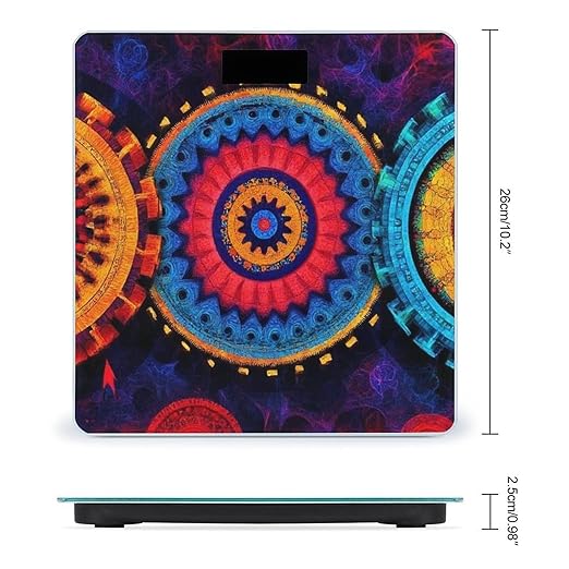 Women's Fashion Automatic Switch Digital Bathroom Weighing Scale Smart Scale Ancient Indian Trippy Mandala Colorful Dark Eyes Vintage Art