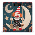 Clown on Crescent Swing Scale for Body Weight Sturdy Tempered Glass Weighing Scales with LCD Display Accurate Digital Bathroom Scale Convenient Body Fat Smart Scales Easy Read