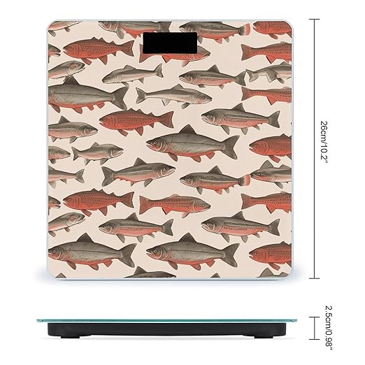 Salmon Scale for Body Weight Anti-Slip Sturdy Tempered Glass Weighing Machine Highly Digital Accurate Bright LCD Bathroom Scale for Household Gift