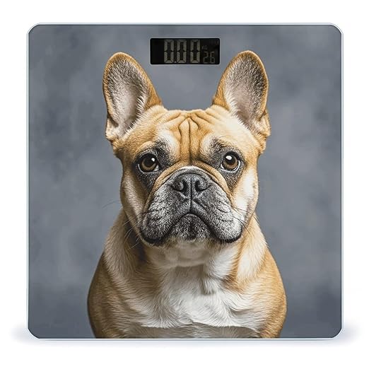French Bulldog Weight Scale Large Digital Bathroom Scales with Bright LED Display Non Slip Digital Scale and Step On Fashion Weighing Machine for Body